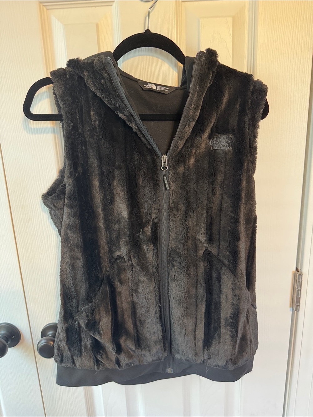 The North Face Women's Faux Fur Hooded Vest in Black